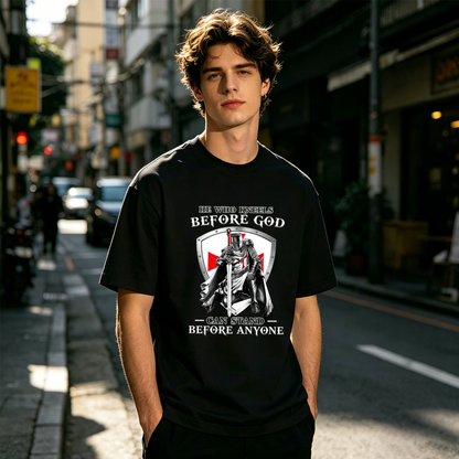 Men's Knight Templar Christian Faith Inspirational Quote Graphic T-Shirt