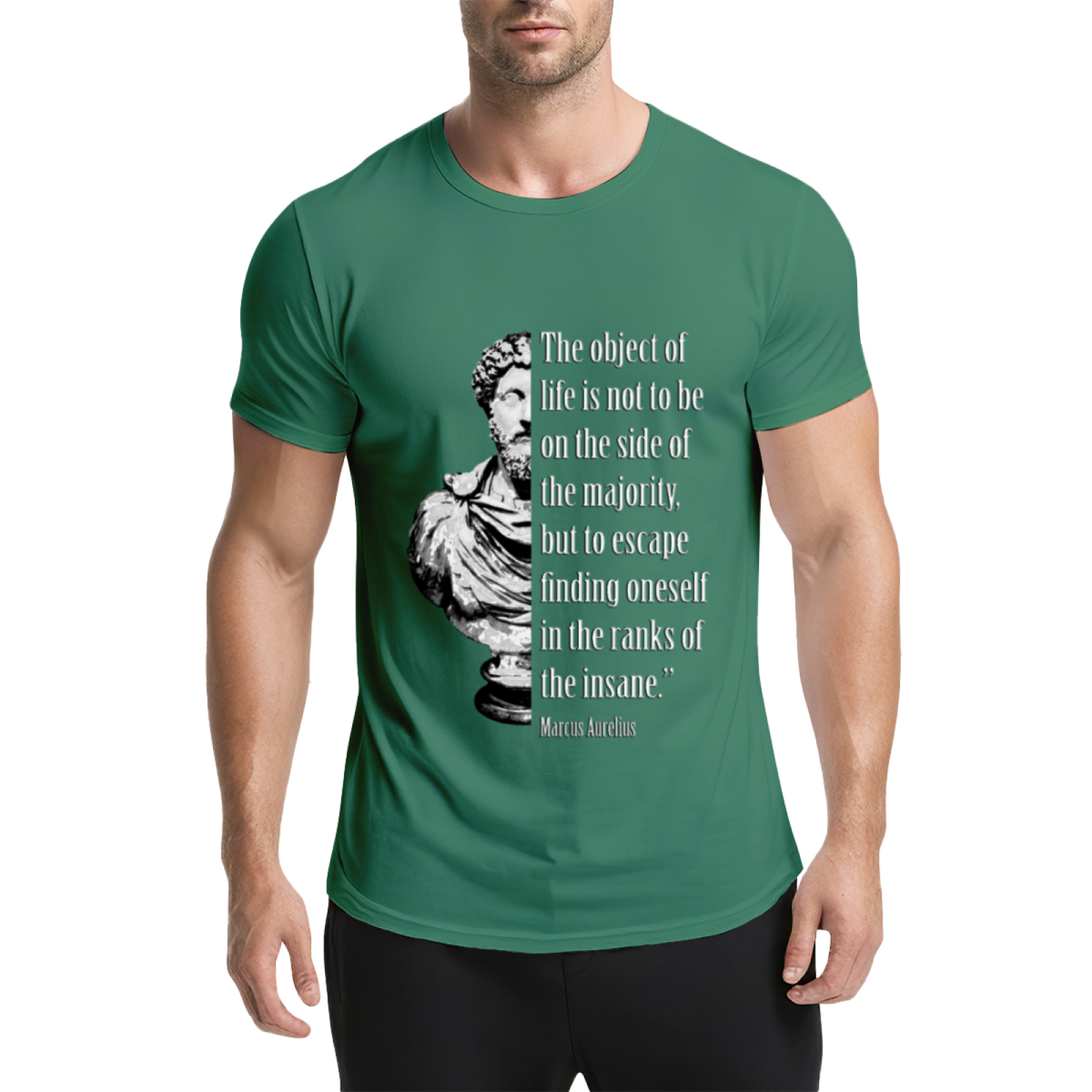 Marcus Aurelius Stoic Philosophy Quote Black Tee, Minimal Mindset Motivational Shirt