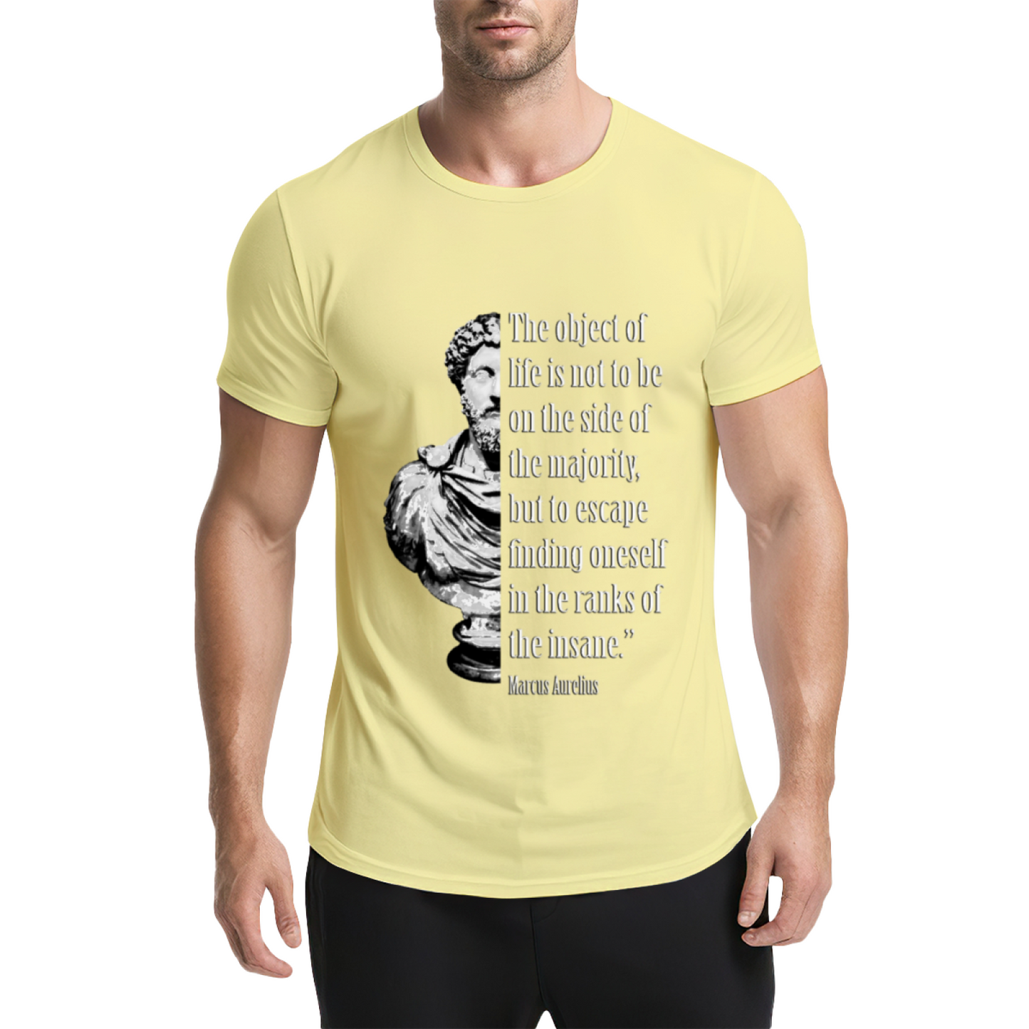 Marcus Aurelius Stoic Philosophy Quote Black Tee, Minimal Mindset Motivational Shirt