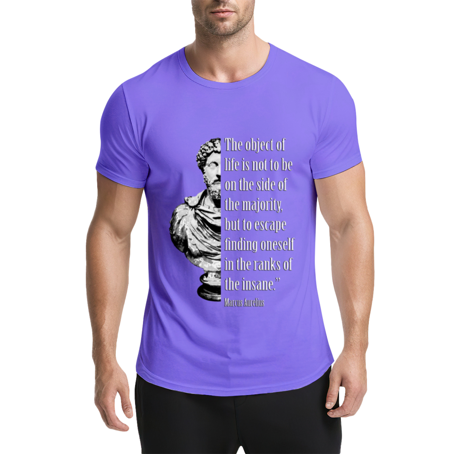 Marcus Aurelius Stoic Philosophy Quote Black Tee, Minimal Mindset Motivational Shirt