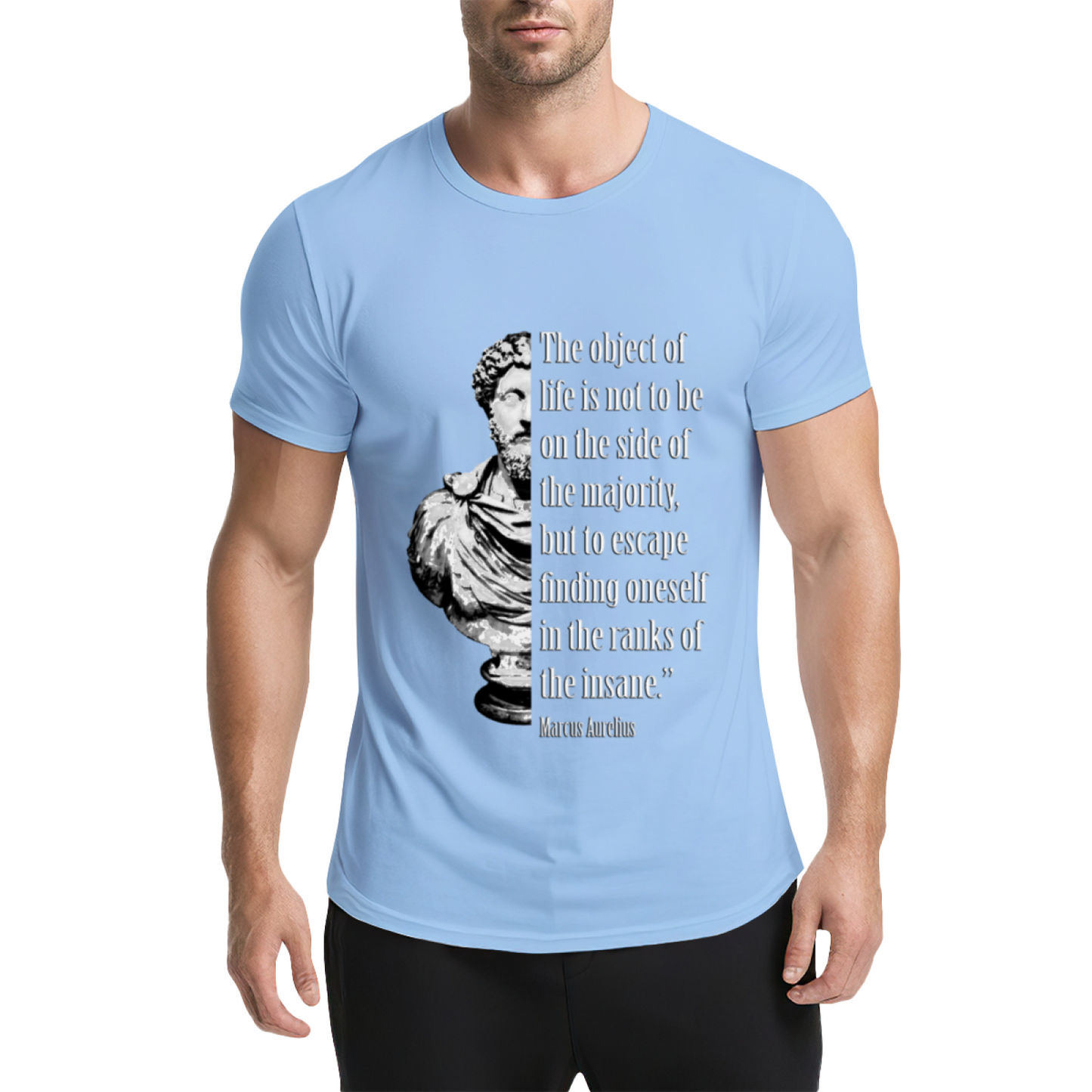 Marcus Aurelius Stoic Philosophy Quote Black Tee, Minimal Mindset Motivational Shirt