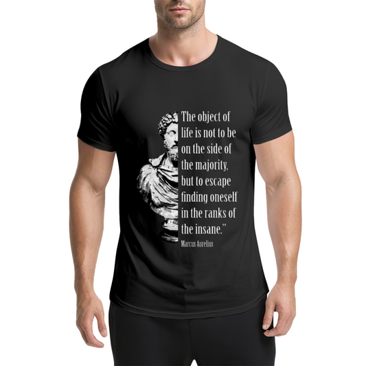 Marcus Aurelius Stoic Philosophy Quote Black Tee, Minimal Mindset Motivational Shirt