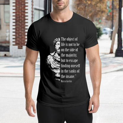 Marcus Aurelius Stoic Philosophy Quote Black Tee, Minimal Mindset Motivational Shirt