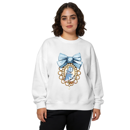 Vintage Cameo Bow?Knot Princess Graphic Crewneck Sweatshirt