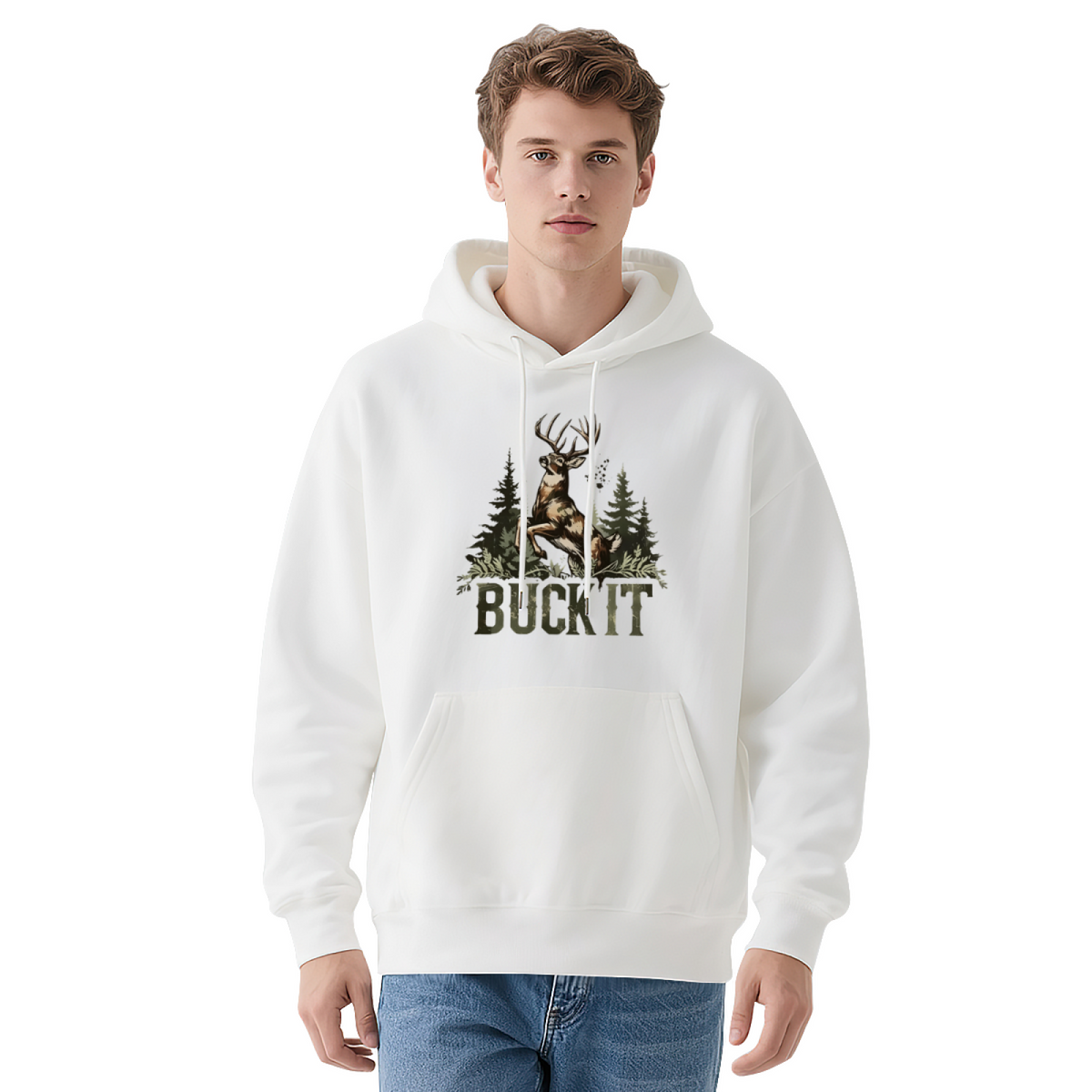 Buck It Wild Deer Forest Hunting?Theme Hoodie