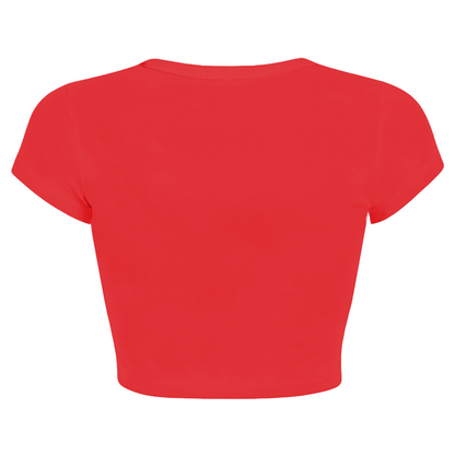 Daft Punk Punk Rock Bold Red Crop Top ¨C Retro Electronic Music Graphic Tee
