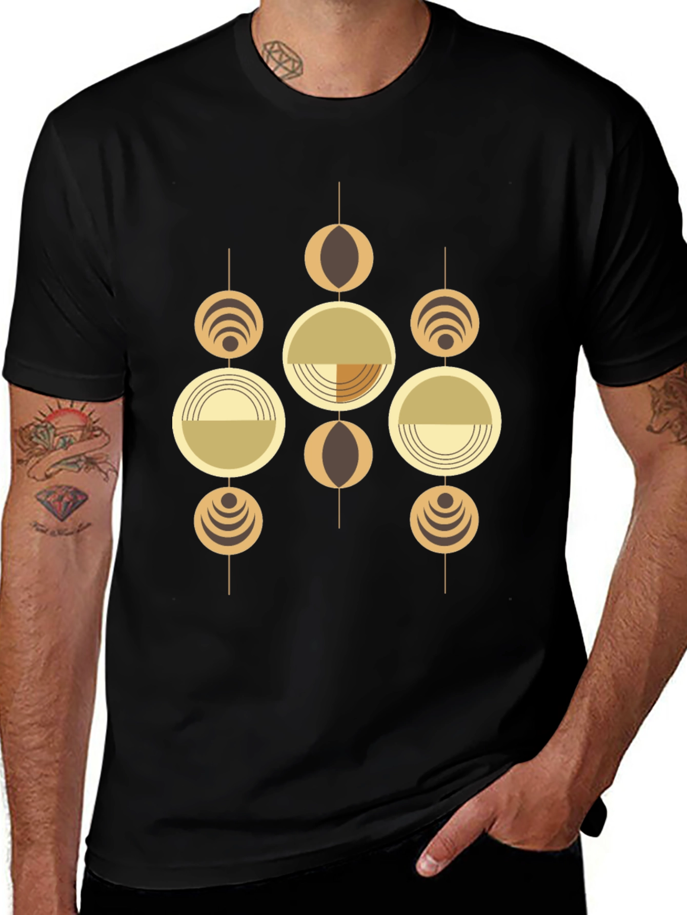 Geometric Graphic Tee - Retro Modern Style