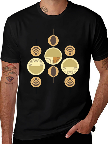 Geometric Graphic Tee - Retro Modern Style