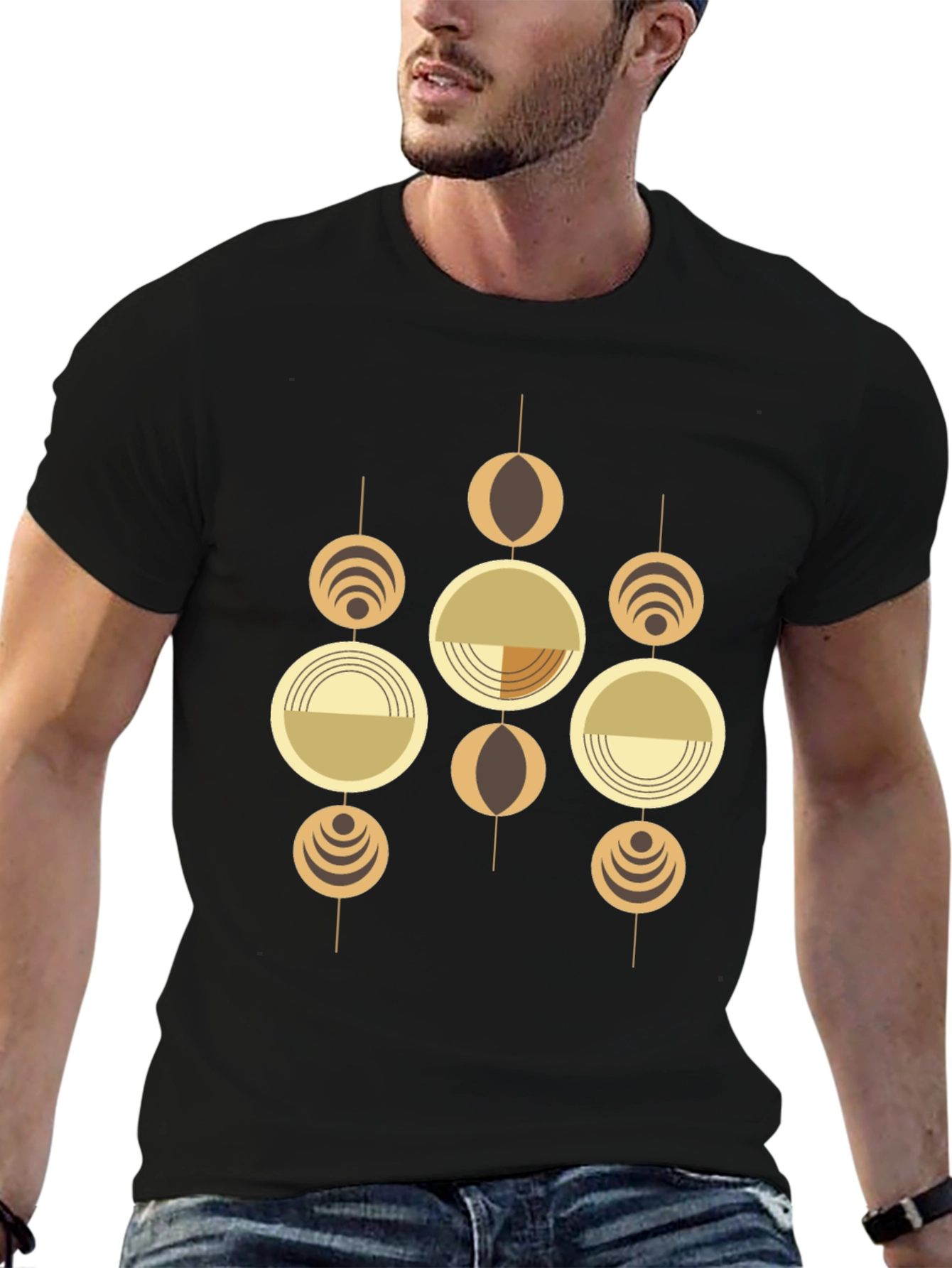 Geometric Graphic Tee - Retro Modern Style