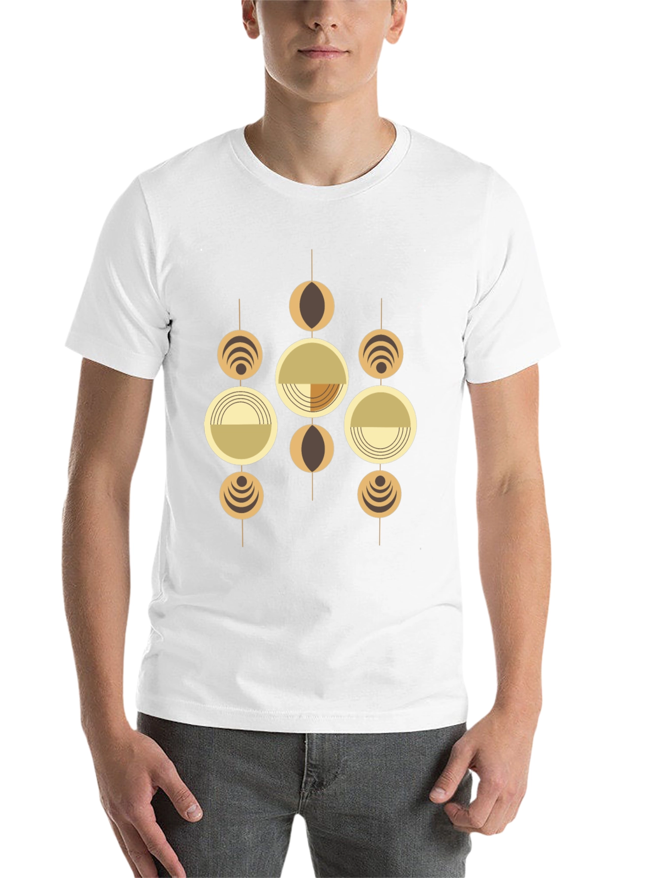 Geometric Graphic Tee - Retro Modern Style