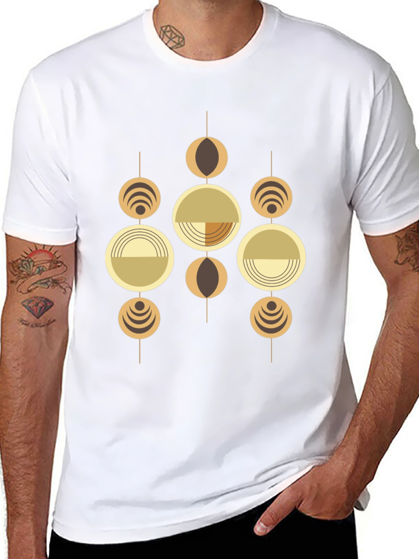 Geometric Graphic Tee - Retro Modern Style