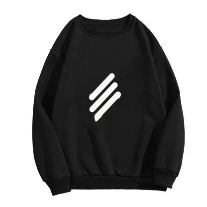 Modern Triple?Stripe Minimal Simple Graphic Crewneck Sweatshirt