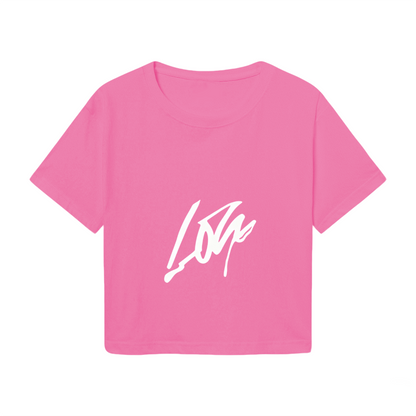 Sleek Lone Signature Vibrant Hot Pink Crop Tee