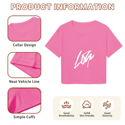 Sleek Lone Signature Vibrant Hot Pink Crop Tee