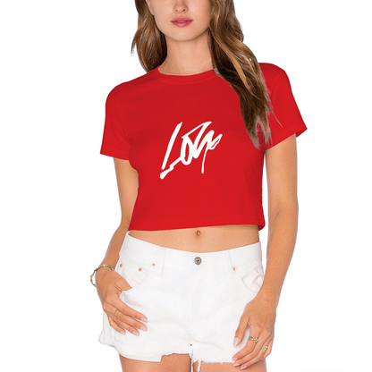 Sleek Lone Signature Vibrant Hot Pink Crop Tee