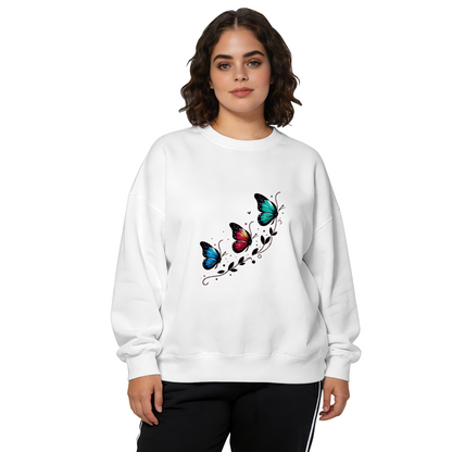 Vibrant Colorful Butterfly Vine Art Crewneck Sweatshirt