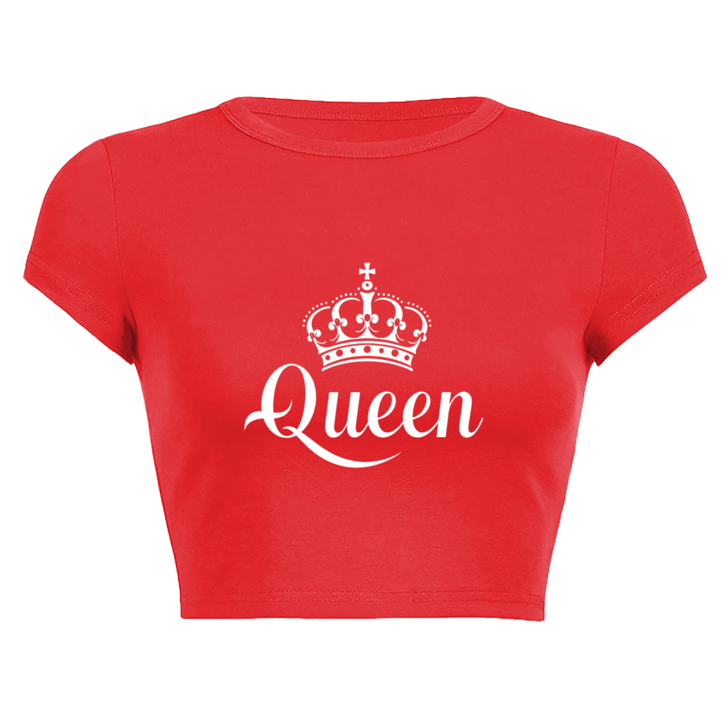 Royal Queen Crown Bold Red Statement Crop Top