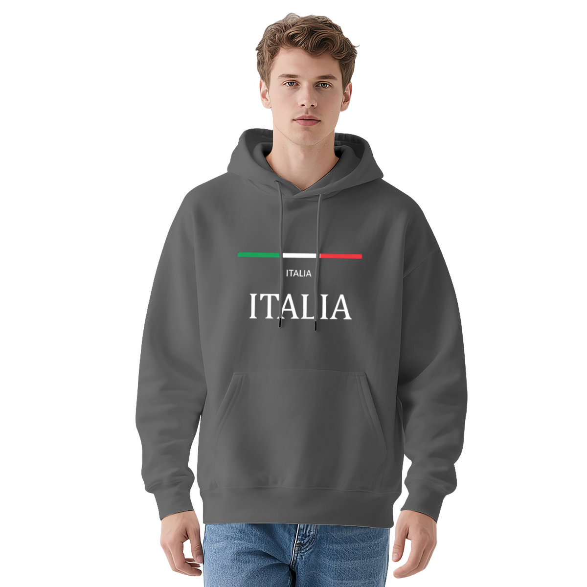 Italia Flag Inspired National Pride Street Hooded Top