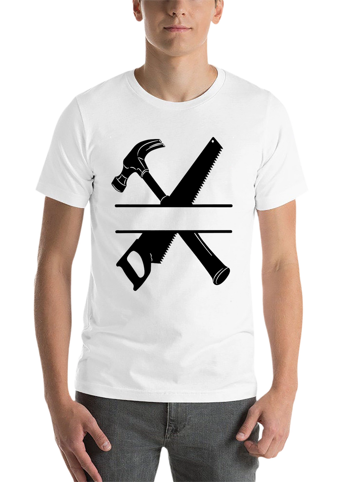 Carpenter Hammer and Saw Graphic T-Shirt