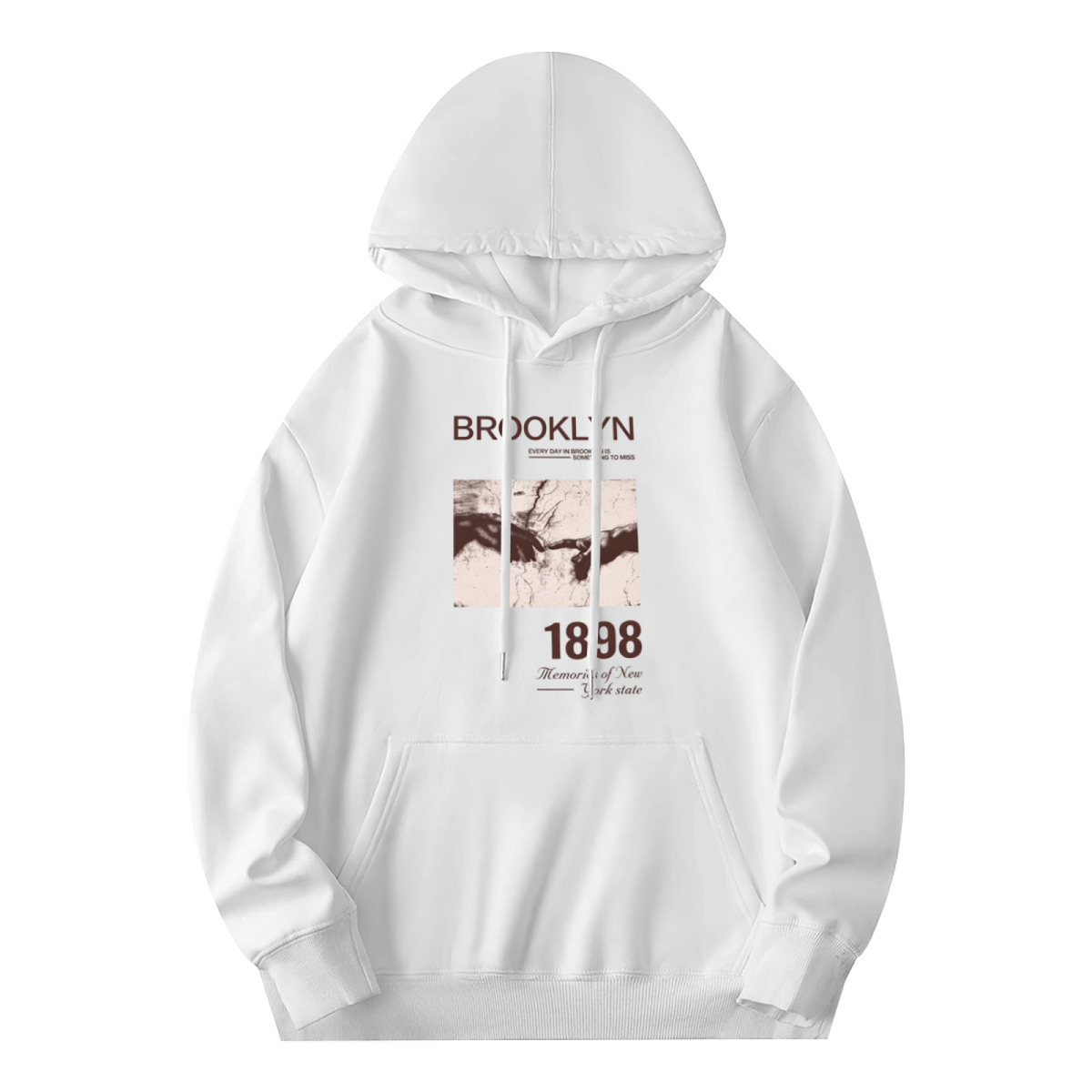 Retro Brooklyn 1898 Artwork Graphic Pullover Hoodie