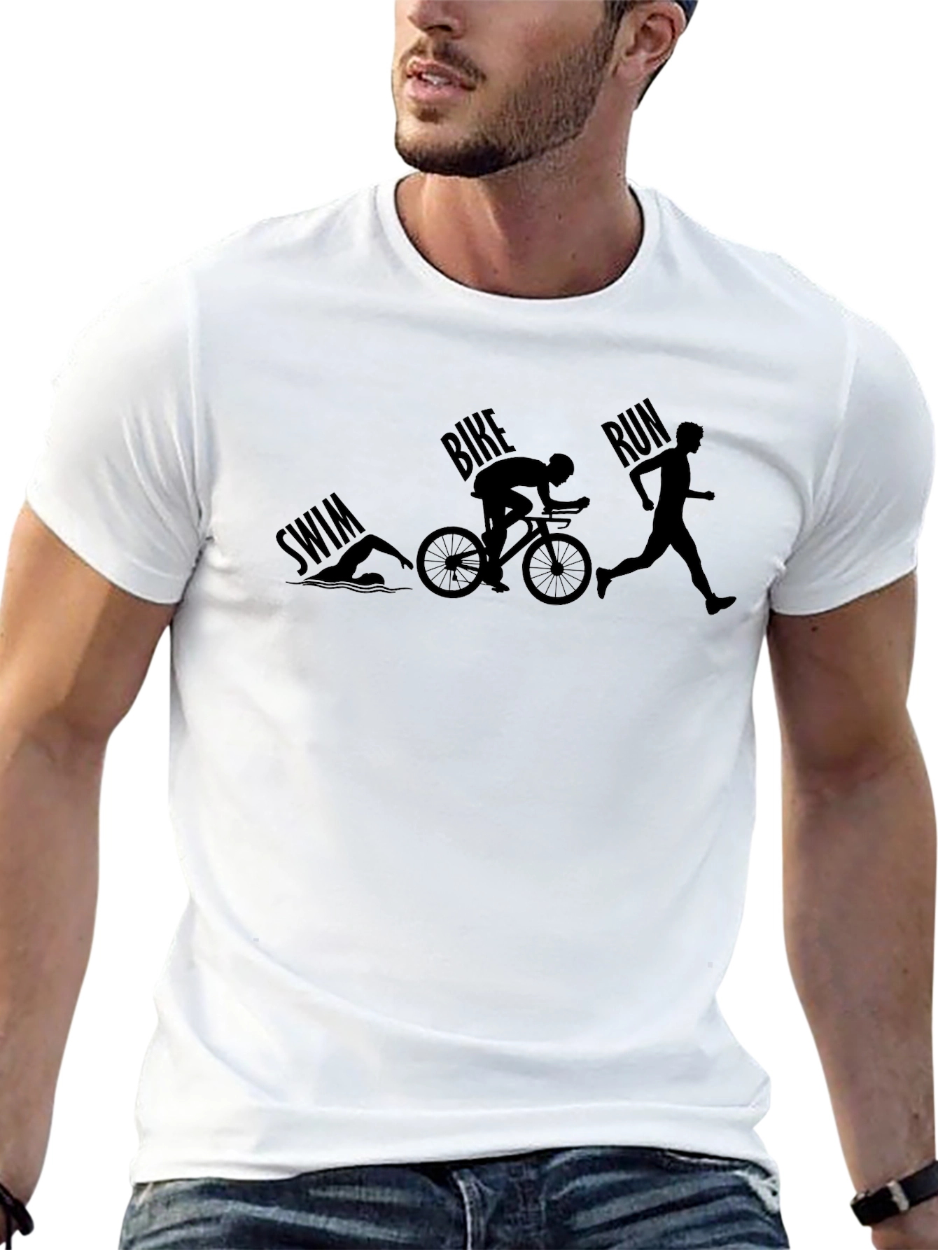 Triathlon T-Shirt Swim Bike Run Graphic Tee