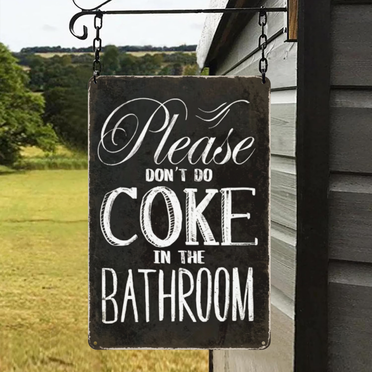 Funny Bathroom Warning Metal Tin Sign Retro Restroom Humor Wall Plaque Decor