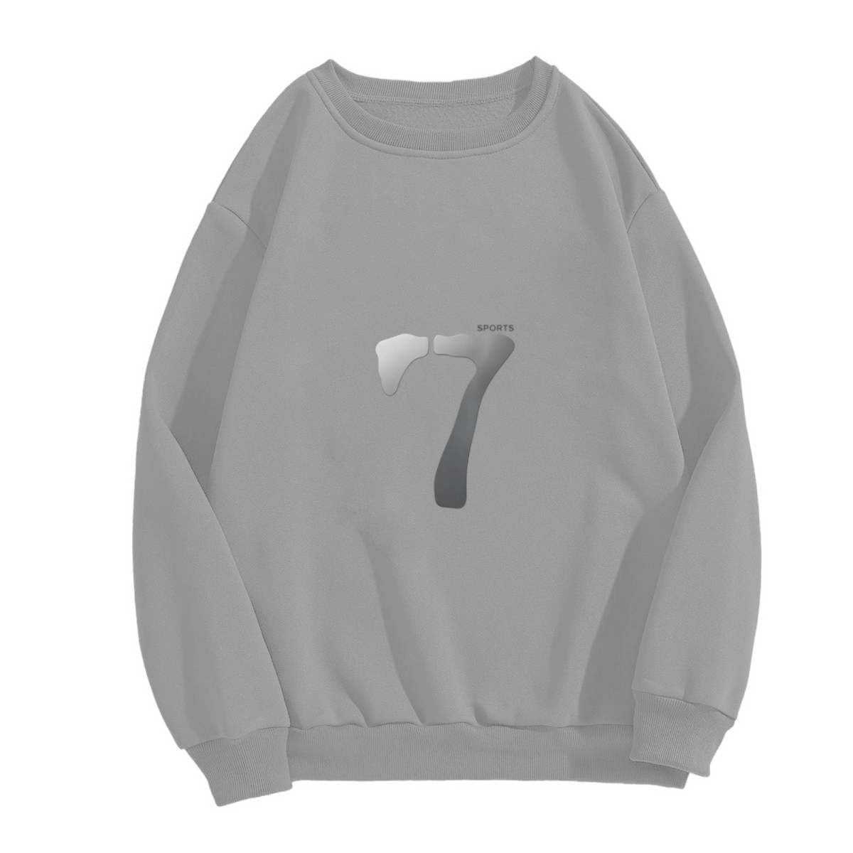 Minimal Chrome Number 7 Sports Crewneck Sweatshirt