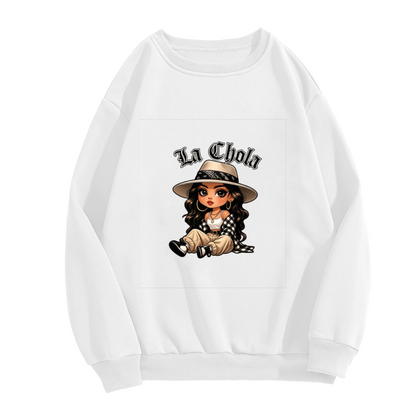 La Chola Cute Chibi Girl Cartoon Crewneck Sweatshirt