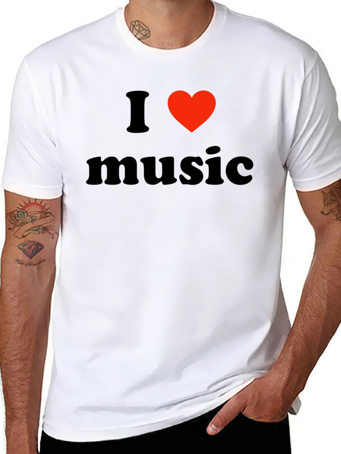 I Love Music Black T-Shirt