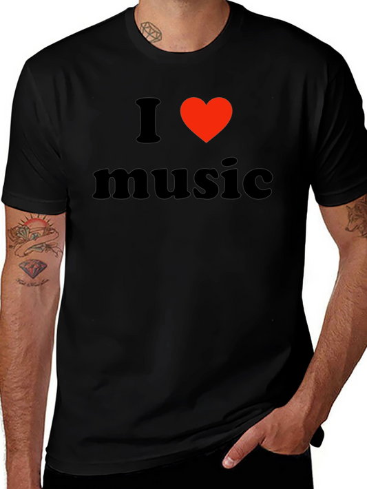 I Love Music Black T-Shirt