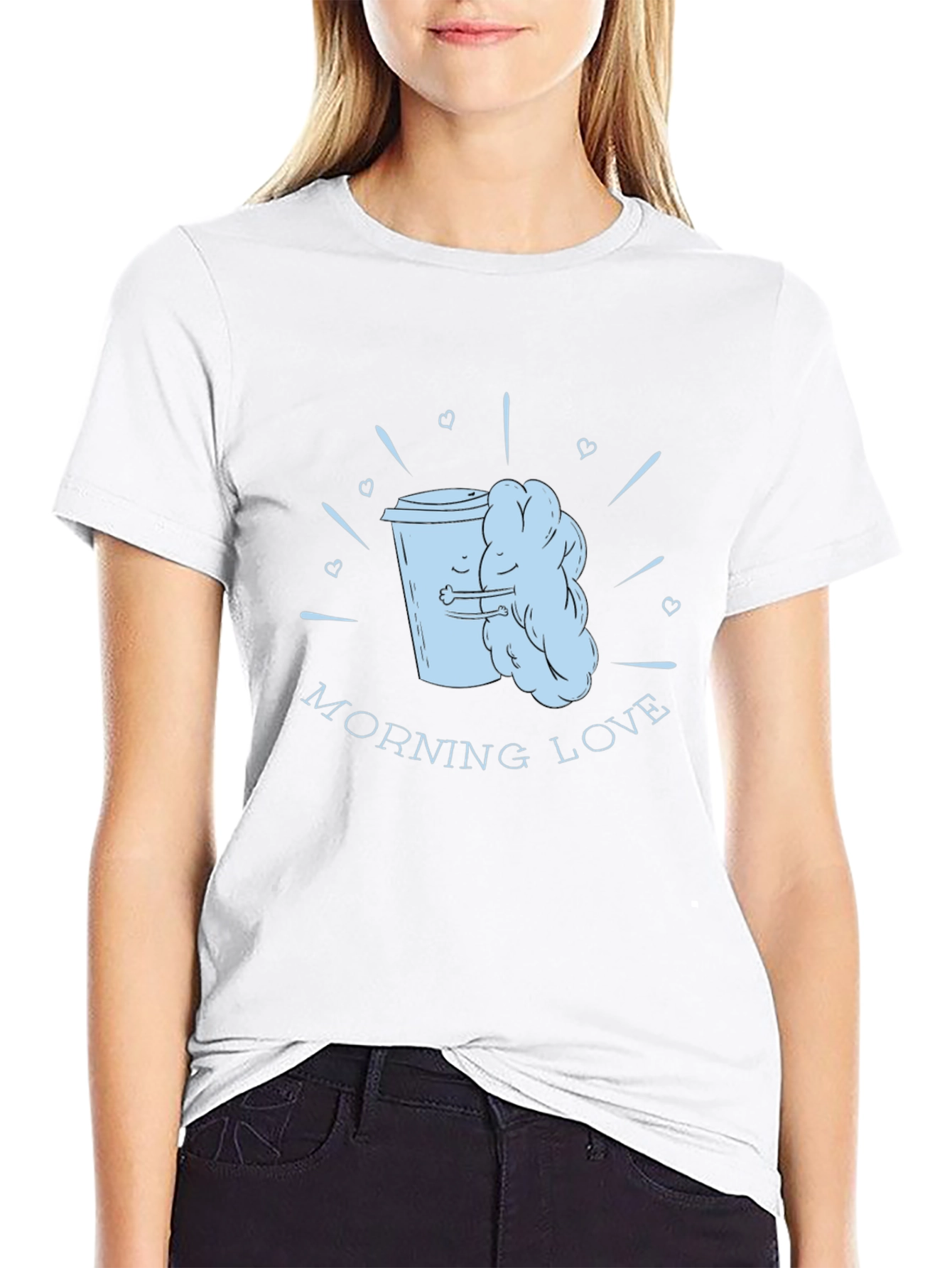 Morning Love Coffee T-Shirt - Black Graphic Tee