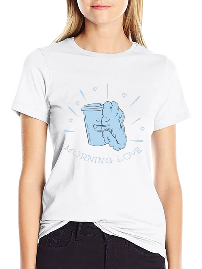 Morning Love Coffee T-Shirt - Black Graphic Tee