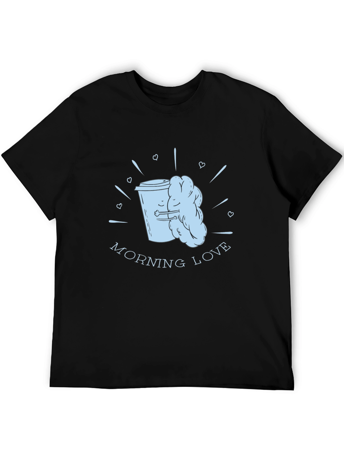 Morning Love Coffee T-Shirt - Black Graphic Tee