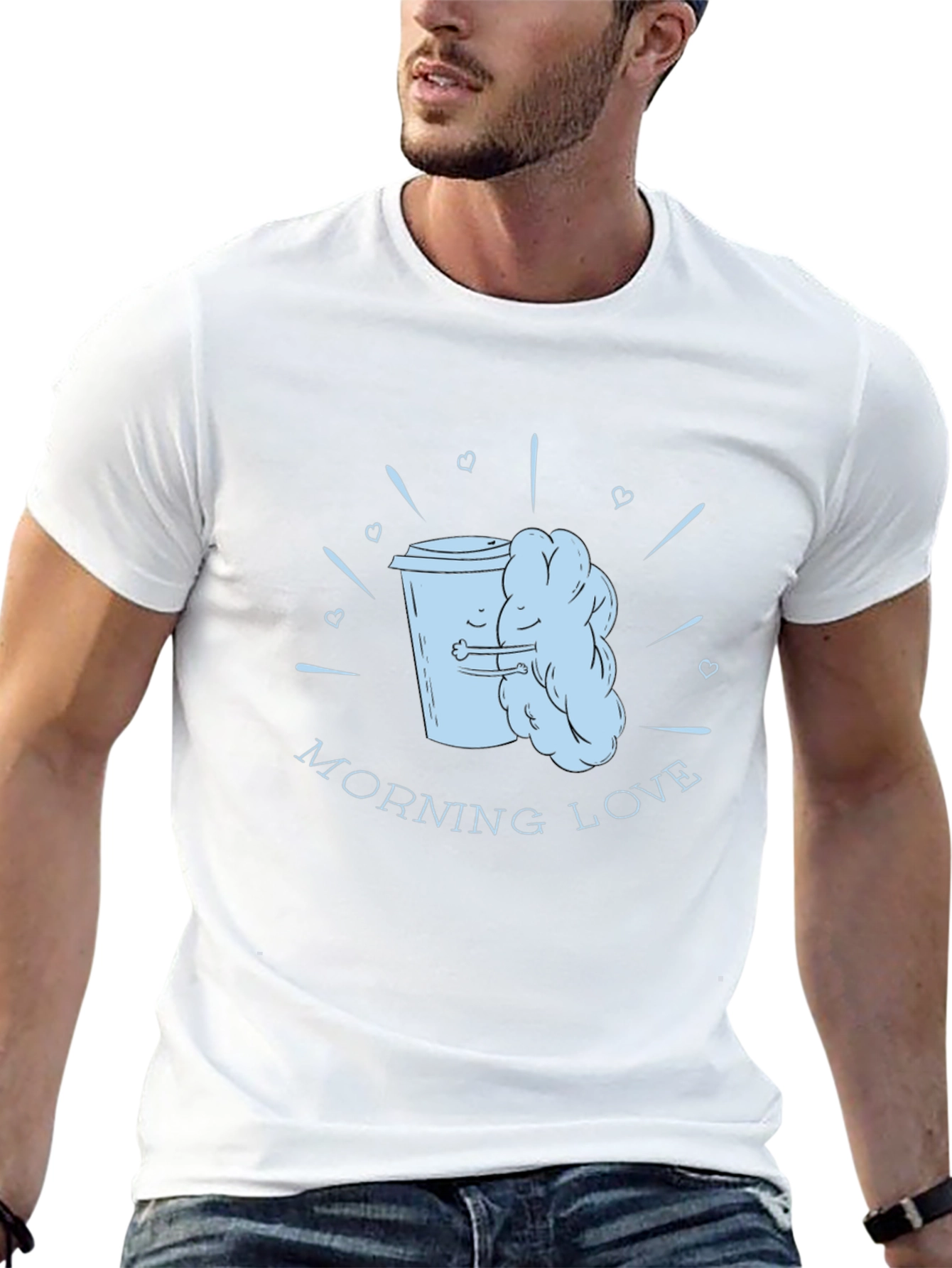 Morning Love Coffee T-Shirt - Black Graphic Tee