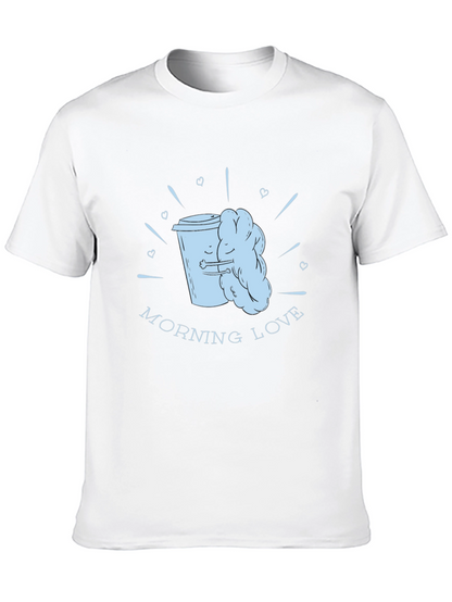Morning Love Coffee T-Shirt - Black Graphic Tee