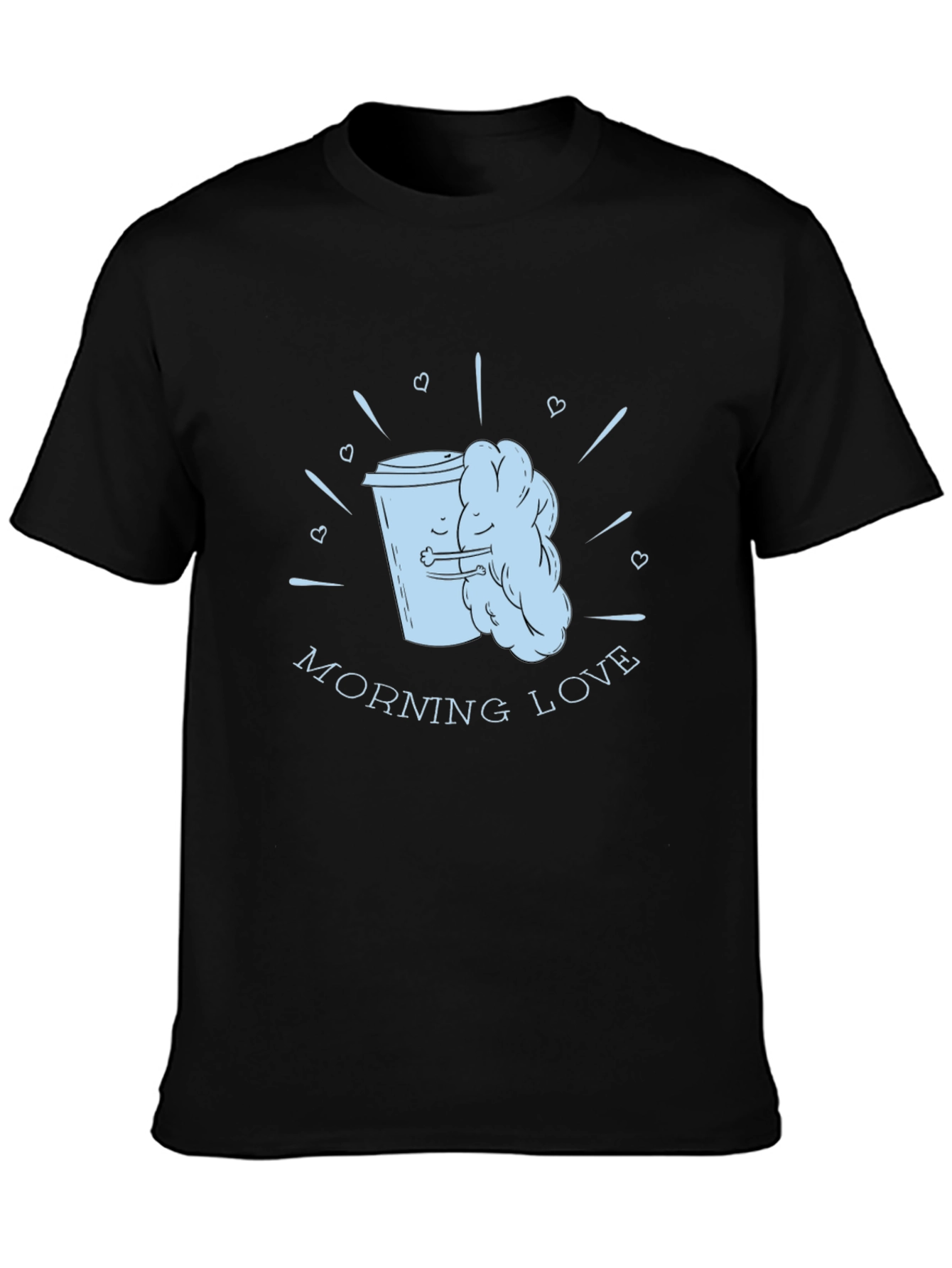 Morning Love Coffee T-Shirt - Black Graphic Tee