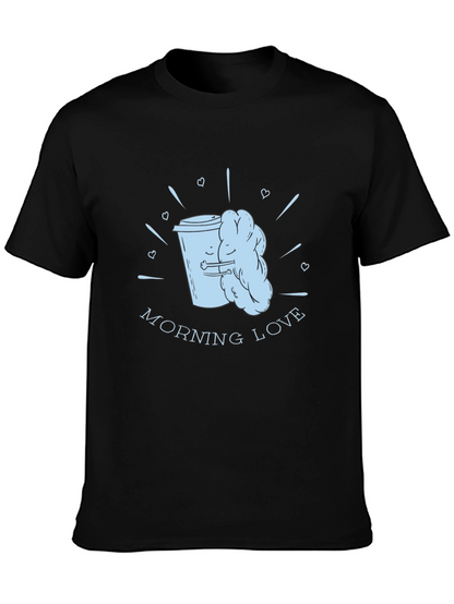 Morning Love Coffee T-Shirt - Black Graphic Tee