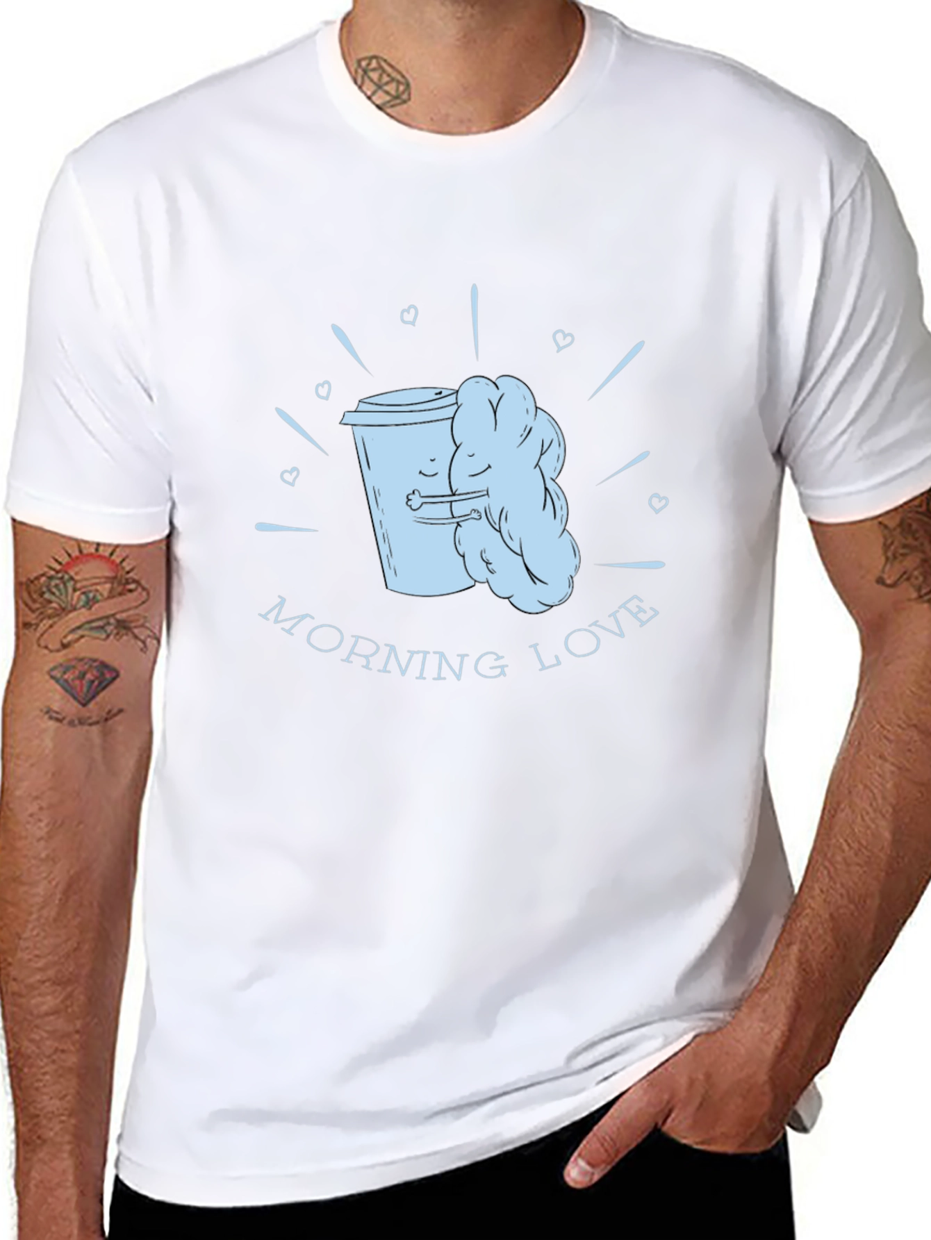 Morning Love Coffee T-Shirt - Black Graphic Tee