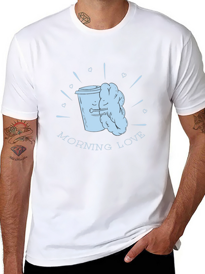 Morning Love Coffee T-Shirt - Black Graphic Tee