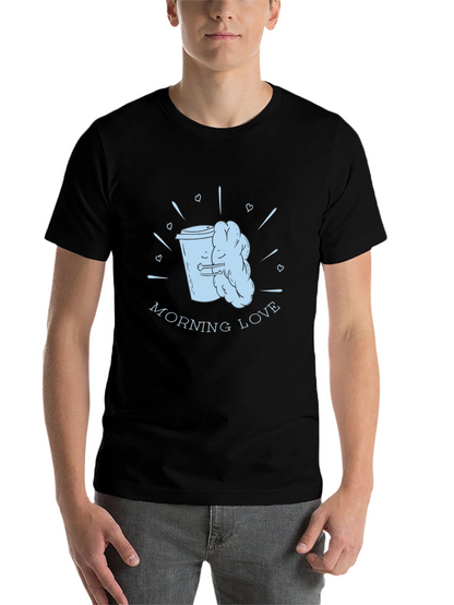 Morning Love Coffee T-Shirt - Black Graphic Tee