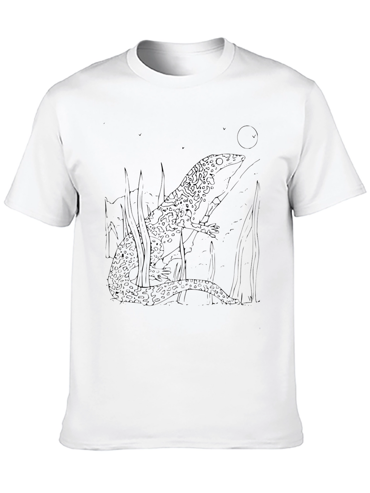 Lizard Graphic Tee - Black Cotton T-Shirt
