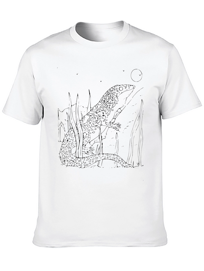 Lizard Graphic Tee - Black Cotton T-Shirt