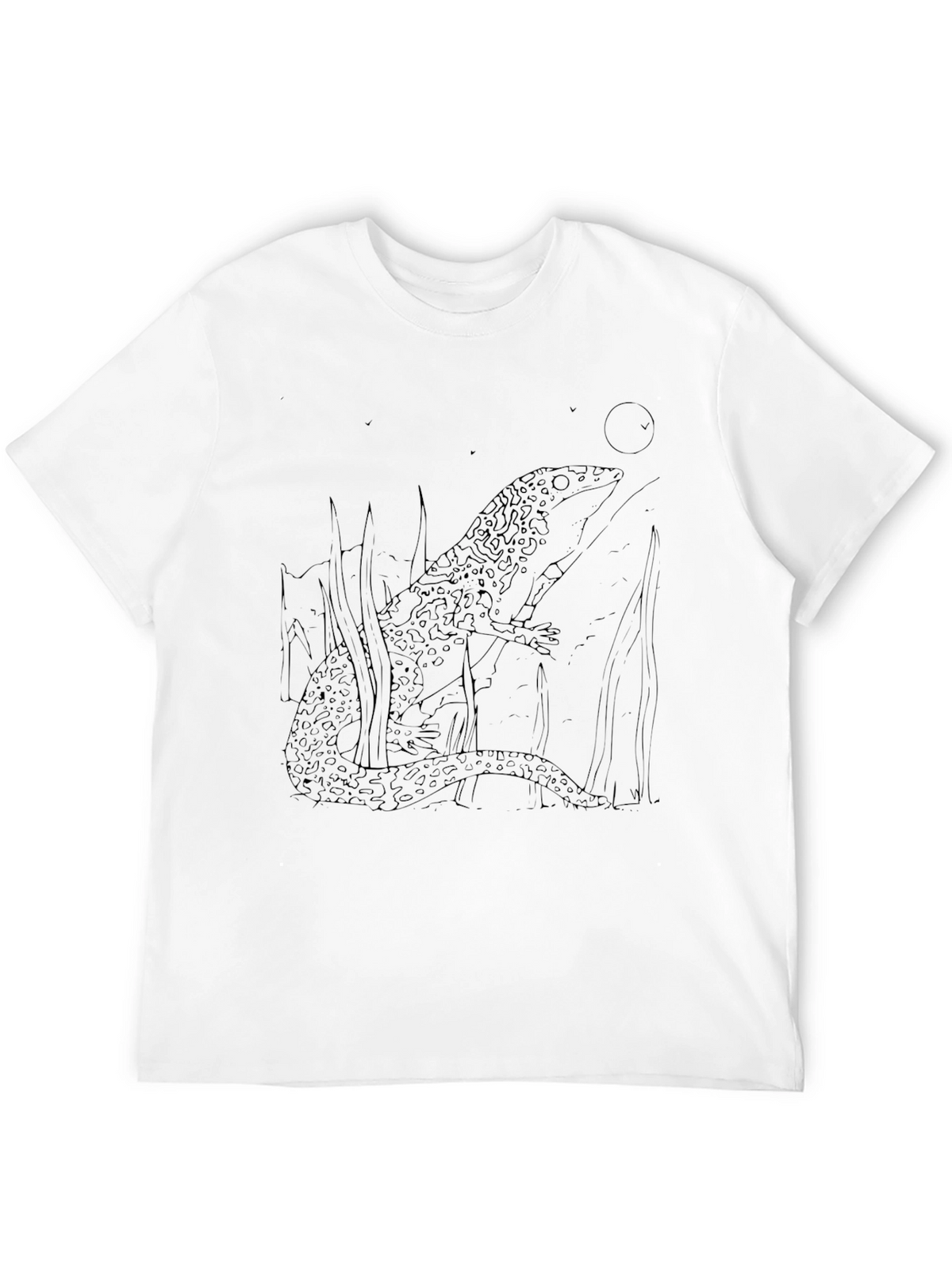 Lizard Graphic Tee - Black Cotton T-Shirt