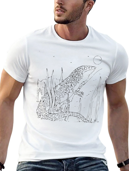 Lizard Graphic Tee - Black Cotton T-Shirt