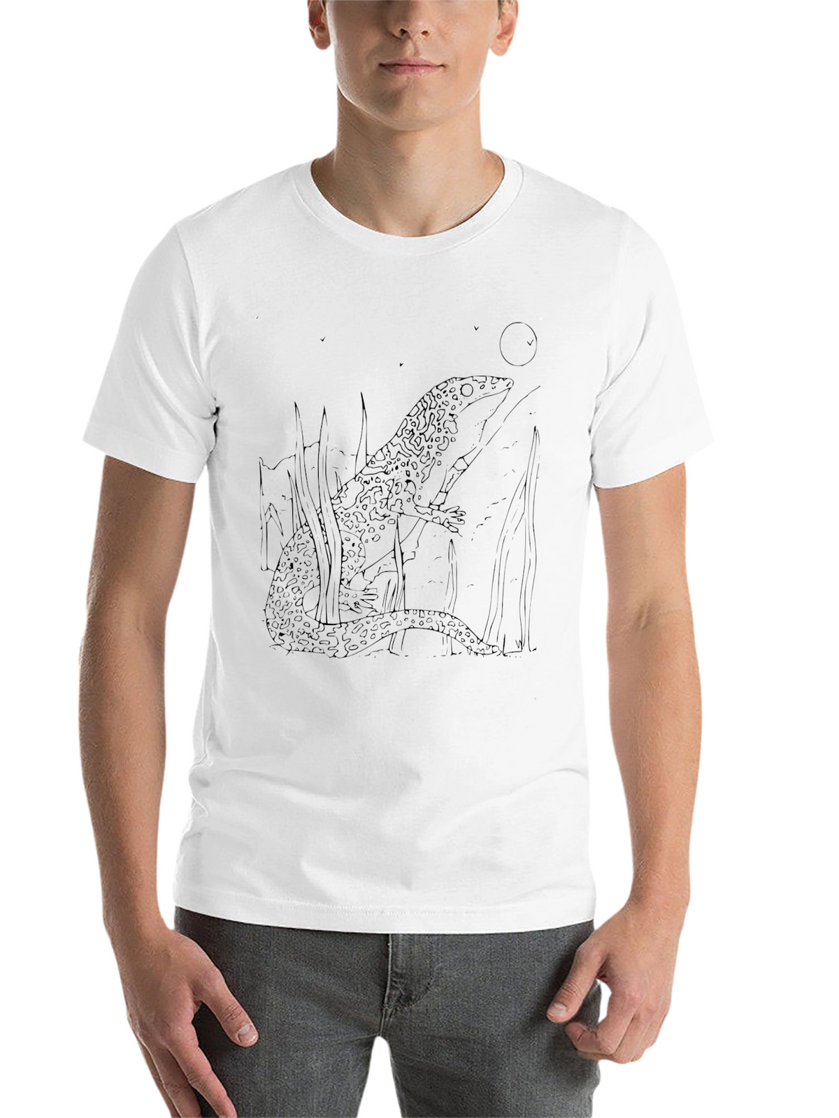 Lizard Graphic Tee - Black Cotton T-Shirt
