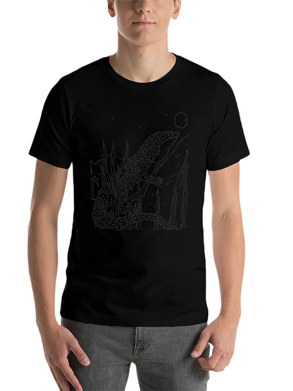 Lizard Graphic Tee - Black Cotton T-Shirt