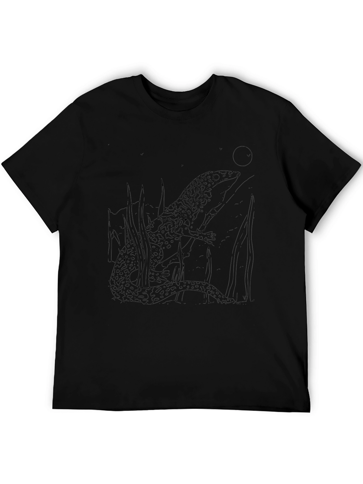 Lizard Graphic Tee - Black Cotton T-Shirt