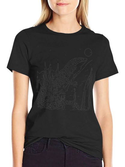 Lizard Graphic Tee - Black Cotton T-Shirt