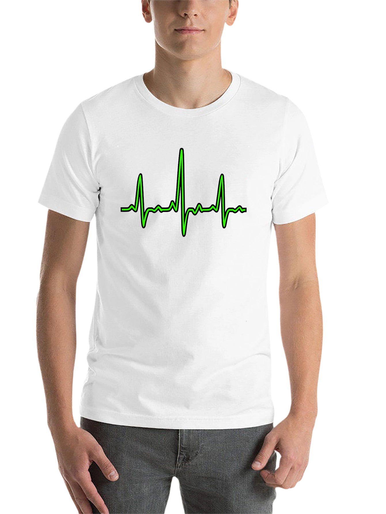 Heartbeat Graphic Tee - Classic Black Cotton T-Shirt