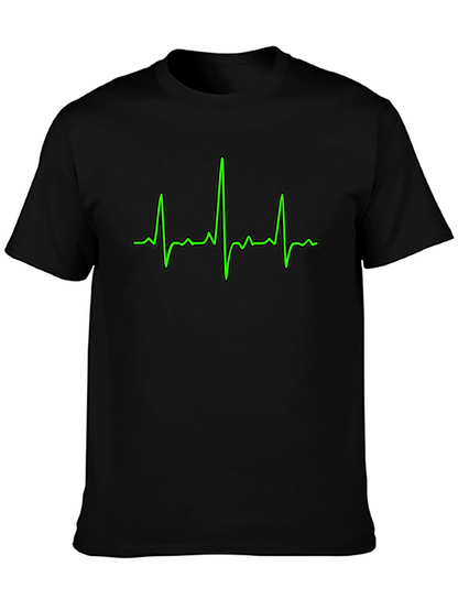 Heartbeat Graphic Tee - Classic Black Cotton T-Shirt